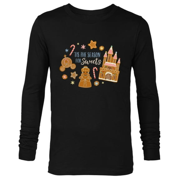 Disney Princess Cinderella Holiday Gingerbread Season Sweets - Long Sleeve T-Shirt for Men - Customized-Black
