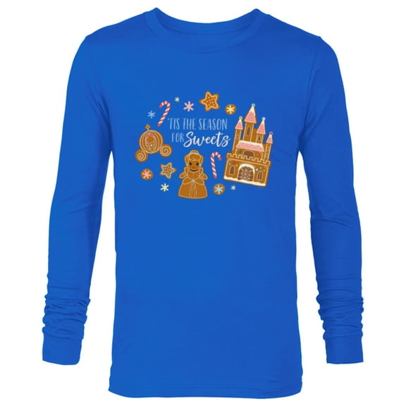 Disney Princess Cinderella Holiday Gingerbread Season Sweets - Long Sleeve T-Shirt for Men - Customized-Navy