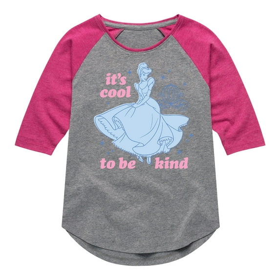 Disney Princess - Cinderella Its Cool To Be Kind - Toddler And Youth Girls Raglan Graphic T-Shirt