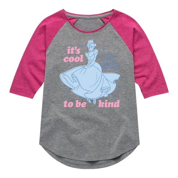 Disney Princess - Cinderella Its Cool To Be Kind - Toddler And Youth Girls Raglan Graphic T-Shirt
