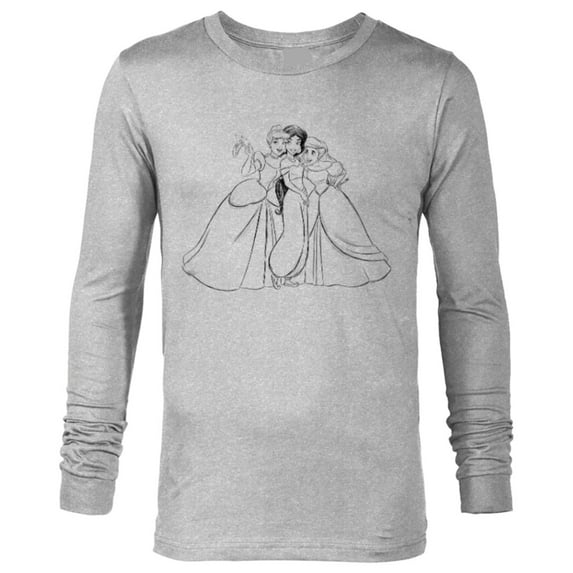Disney Princess Cinderella Jasmine Ariel Coloring Book - Long Sleeve T-Shirt for Men - Customized-Athletic Heather