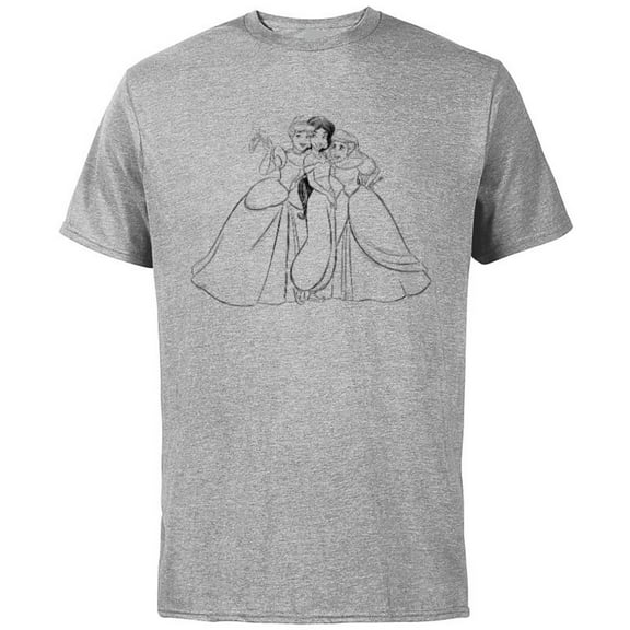 Disney Princess Cinderella Jasmine Ariel Coloring Book - Short Sleeve Cotton T-Shirt for Adults - Customized-Athletic Heather