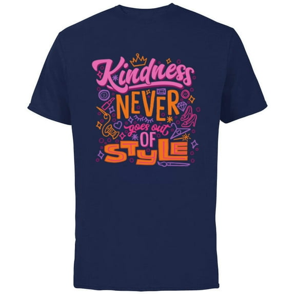 Disney Princess Cinderella Kindness Never Goes Out of Style - Short Sleeve Cotton T-Shirt for Adults - Customized-Navy