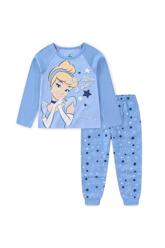 Princess Cinderella Long Sleeve Shirt and French Terry Pants (Girls), 2 Piece Set, Sizes 2T-6X