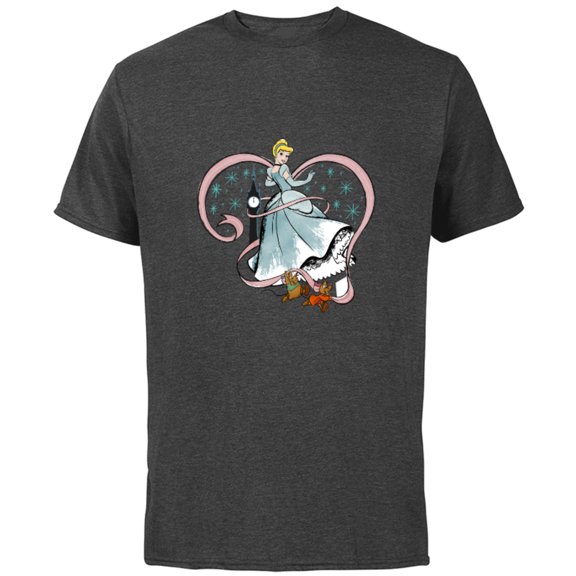 Disney Princess Cinderella Magic Spell - Short Sleeve Cotton T-Shirt for Adults - Customized-Charcoal