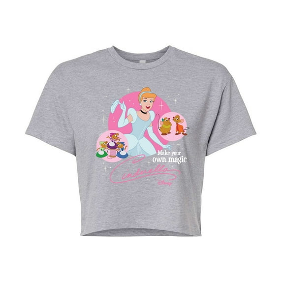 Disney Princess - Cinderella Make Your Own Magic - Junior's Cropped T-Shirt