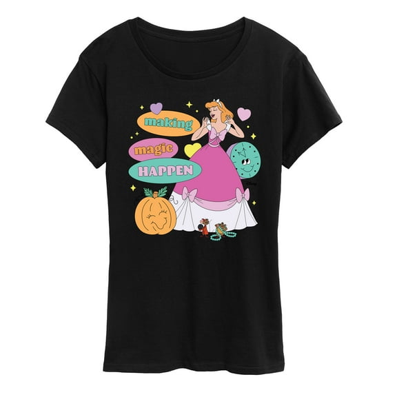 Disney Princess - Cinderella Making Magic Happen - Women's Short Sleeve Graphic T-Shirt