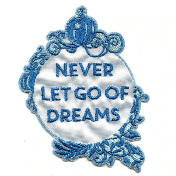 Disney Princess Cinderella Mirror Never Let Go Of Dreams Iron on Embroidered Applique Patch