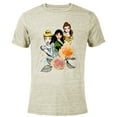 thumbnail image 1 of Disney Princess Cinderella Mulan Belle Floral - Short Sleeve Blended T-Shirt for Adults - Customized-Yellow, 1 of 5