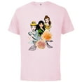 thumbnail image 1 of Disney Princess Cinderella Mulan Belle Floral - Short Sleeve Cotton T-Shirt for Adults - Customized-Soft Pink, 1 of 5