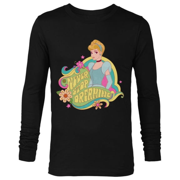 Disney Princess Cinderella Never Stop Dreaming - Long Sleeve T-Shirt for Men - Customized-Black