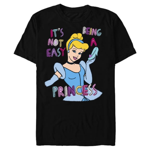 Disney Princess Cinderella Not Easy Being a Princess T-Shirt- Short Sleeve Blended T-Shirt for Adults - Customized-Black Snow Heather