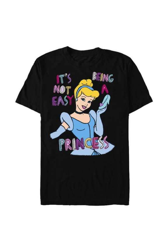Princess Cinderella Not Easy Being a Princess T-Shirt- Short Sleeve Blended T-Shirt for Adults - Customized-Black Snow Heather