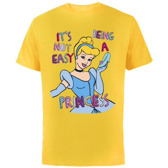 Disney Princess Cinderella Not Easy Being a Princess T-Shirt - Short Sleeve Cotton T-Shirt for Adults - Customized-Yellow