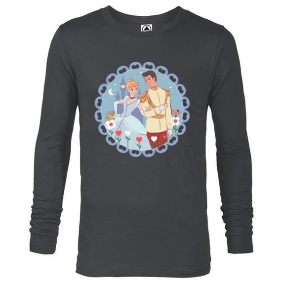 Disney Princess Cinderella & Prince Charming Valentine’s Day - Long Sleeve T-Shirt for Men - Customized-Charcoal Heather