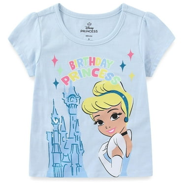 Disney Princess Cinderella Birthday Short Sleeve T-Shirt (Girls), Sizes 2T-6X