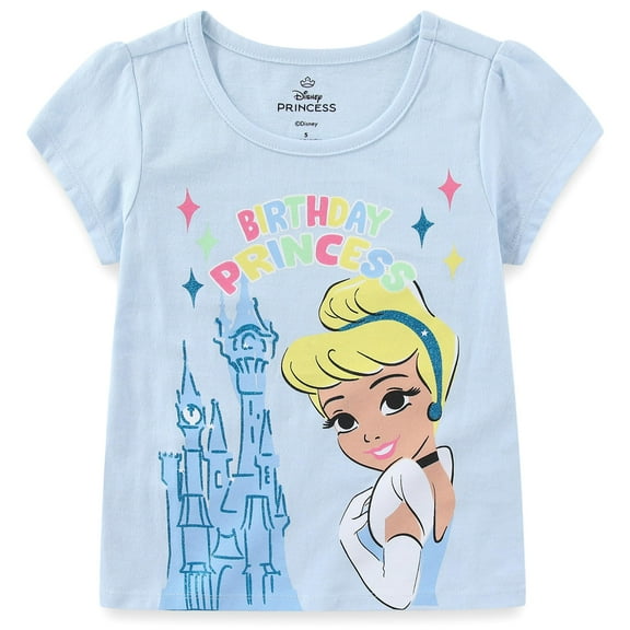 Disney Princess Cinderella Birthday Short Sleeve T-Shirt (Girls), Sizes 2T-6X
