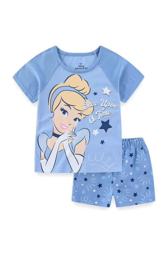 Princess Cinderella Short Sleeve T-Shirt and French Terry Shorts Set (Girls), 2 Piece Set, Sizes 2T-6X