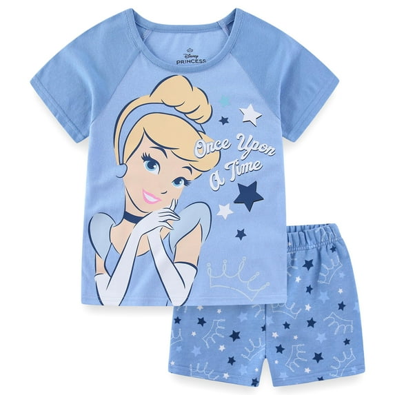 Disney Princess Cinderella Short Sleeve T-Shirt and French Terry Shorts Set (Girls), 2 Piece Set, Sizes 2T-6X