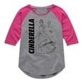 thumbnail image 1 of Disney Princess - Cinderella Sketch - Toddler & Youth Girls Raglan Graphic T-Shirt, 1 of 4