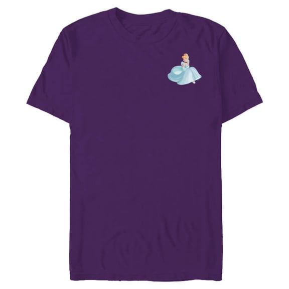 Disney Princess Cinderella Small Print - Short Sleeve Blended T-Shirt for Adults - Customized-Purple