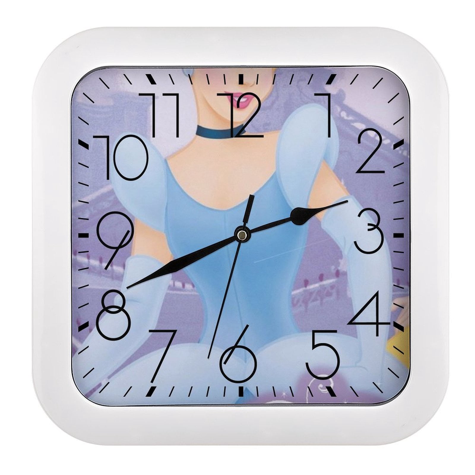 Disney Princess Cinderella Square wall clock battery operated ...