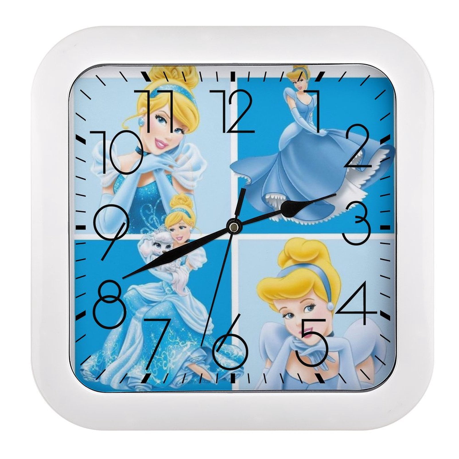 Disney Princess Cinderella Square wall clock battery operated ...