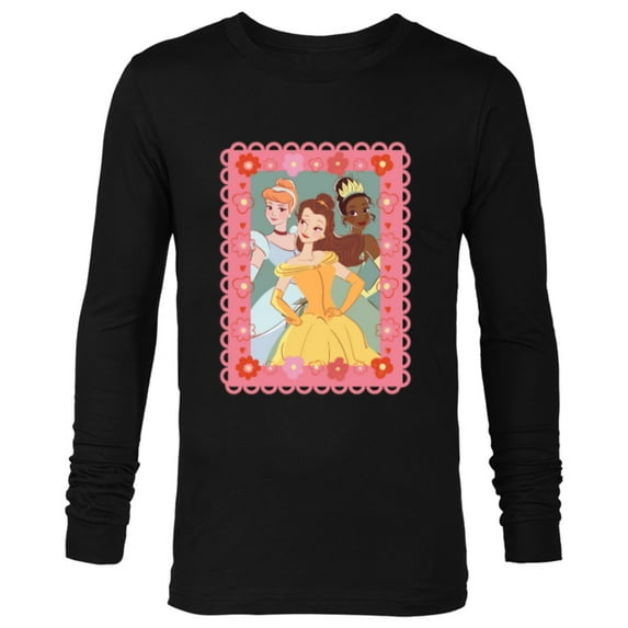 Disney Princess Cinderella Tiana Belle Valentine Day Friends - Long Sleeve T-Shirt for Men - Customized-Black
