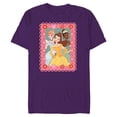 thumbnail image 1 of Disney Princess Cinderella Tiana Belle Valentine Day Friends - Short Sleeve Blended T-Shirt for Adults - Customized-Purple, 1 of 5
