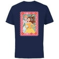 thumbnail image 1 of Disney Princess Cinderella Tiana Belle Valentine Day Friends - Short Sleeve Cotton T-Shirt for Adults - Customized-Navy, 1 of 5