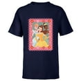 thumbnail image 1 of Disney Princess Cinderella Tiana Belle Valentine Day Friends - Short Sleeve T-Shirt for Kids - Customized-Navy, 1 of 5