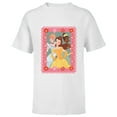 thumbnail image 1 of Disney Princess Cinderella Tiana Belle Valentine Day Friends - Short Sleeve T-Shirt for Kids - Customized-White, 1 of 5