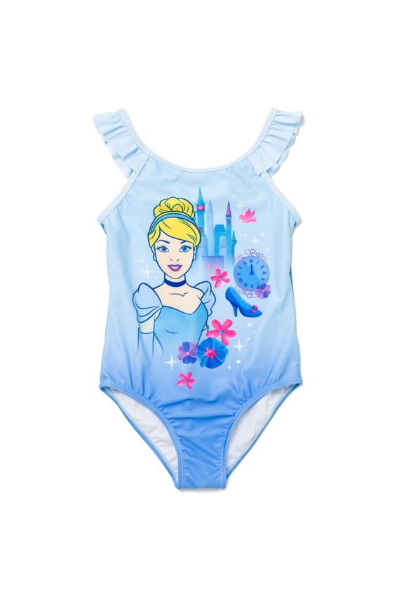 Princess Cinderella Toddler Girls One Piece Bathing Suit Blue 3T