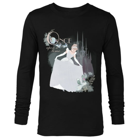 Disney Princess Cinderella Vintage Once Upon a Time T-Shirt - Long Sleeve T-Shirt for Men - Customized-Black