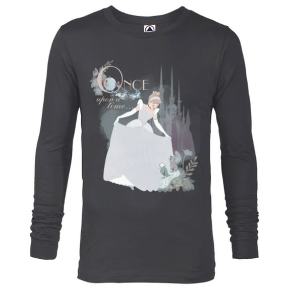Disney Princess Cinderella Vintage Once Upon a Time T-Shirt - Long Sleeve T-Shirt for Men - Customized-Charcoal Heather