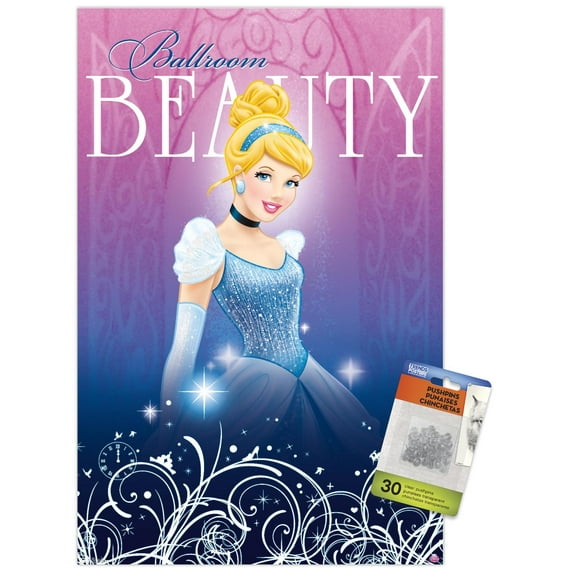 Disney Princess - Cinderella Wall Poster with Push Pins, 14.725" x 22.375"