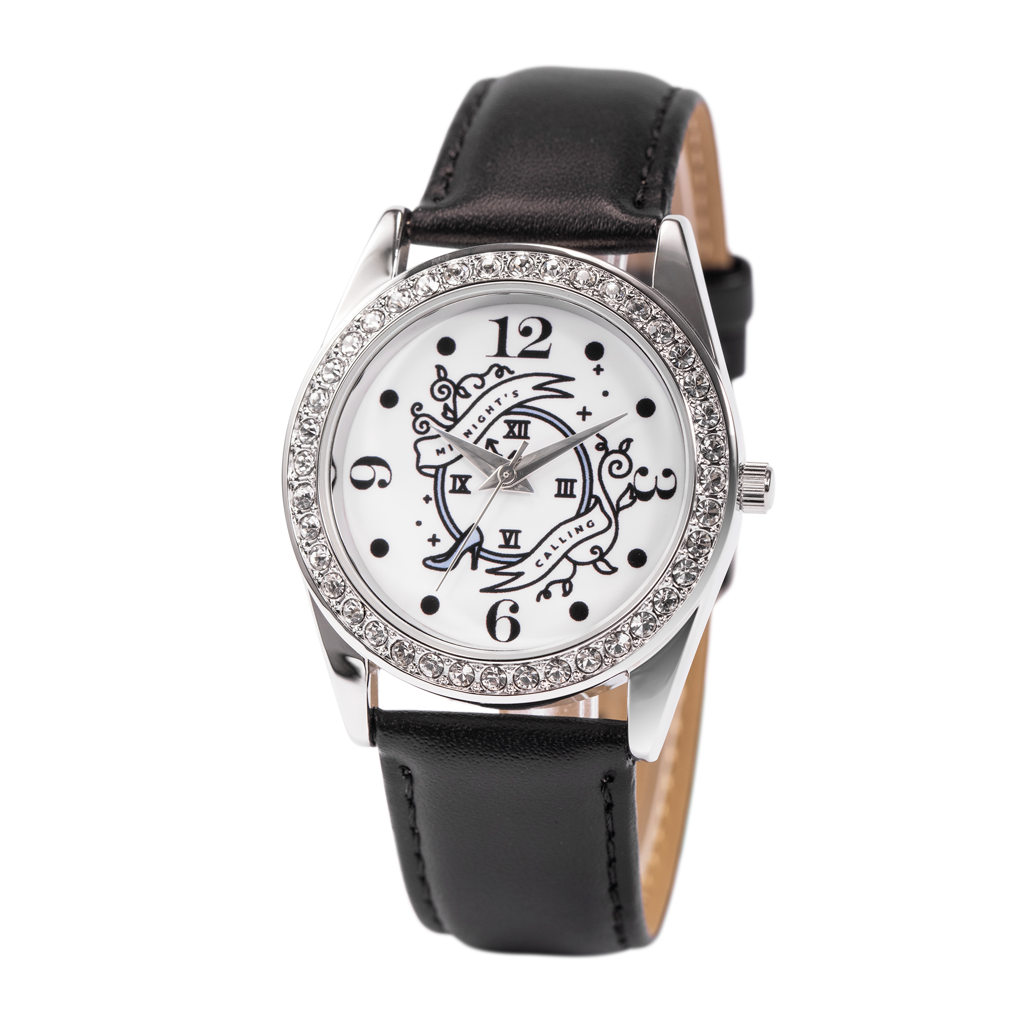 Disney Women\'s Watch Princess Cinderella WDS001042 Quartz Black Leather Strap Disney Gemmed Wristwatches for sale | eBay main image 4