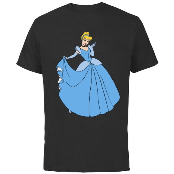 Disney Princess Cinderella in Ballgown Classic T-Shirt - Short Sleeve Cotton T-Shirt for Adults - Customized-Black