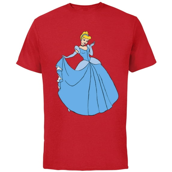 Disney Princess Cinderella in Ballgown Classic T-Shirt - Short Sleeve Cotton T-Shirt for Adults - Customized-Red