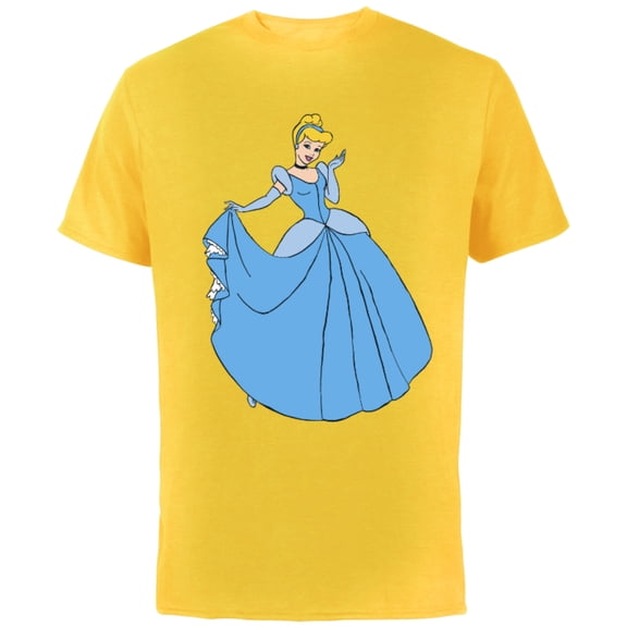 Disney Princess Cinderella in Ballgown Classic T-Shirt - Short Sleeve Cotton T-Shirt for Adults - Customized-Yellow
