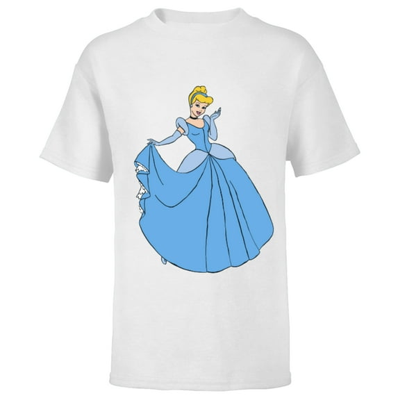 Disney Princess Cinderella in Ballgown Classic T-Shirt - Short Sleeve T-Shirt for Kids - Customized-White