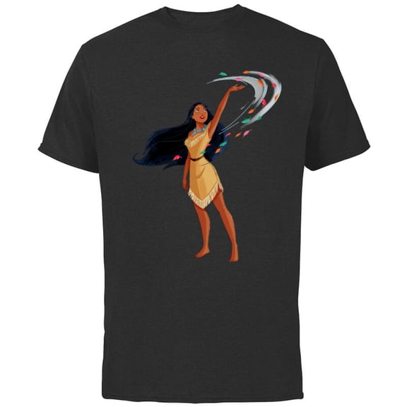Disney Princess Classic Pocahontas - Short Sleeve Cotton T-Shirt for Adults - Customized-Black