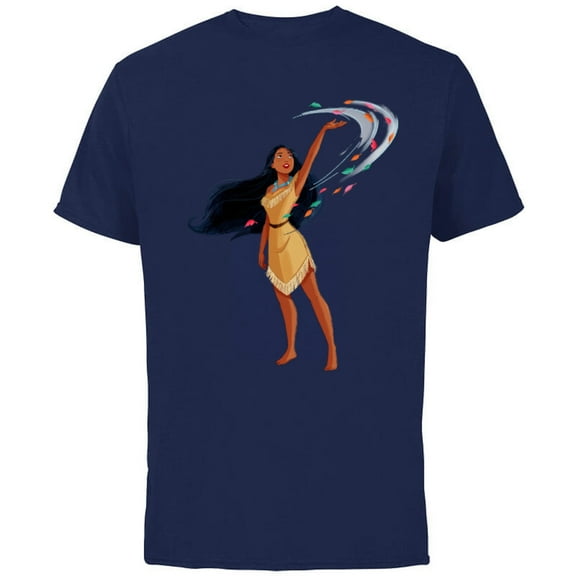 Disney Princess Classic Pocahontas - Short Sleeve Cotton T-Shirt for Adults - Customized-Navy