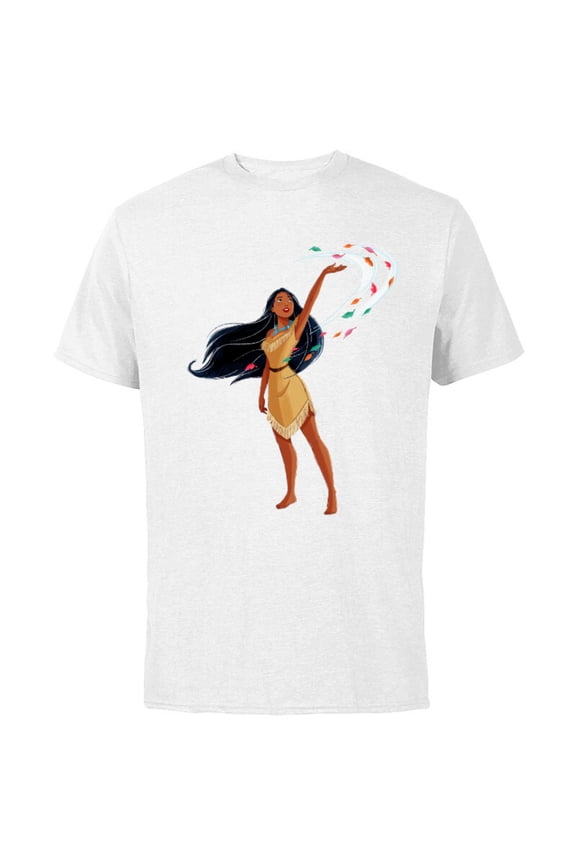 Princess Classic Pocahontas - Short Sleeve Cotton T-Shirt for Adults - Customized-White