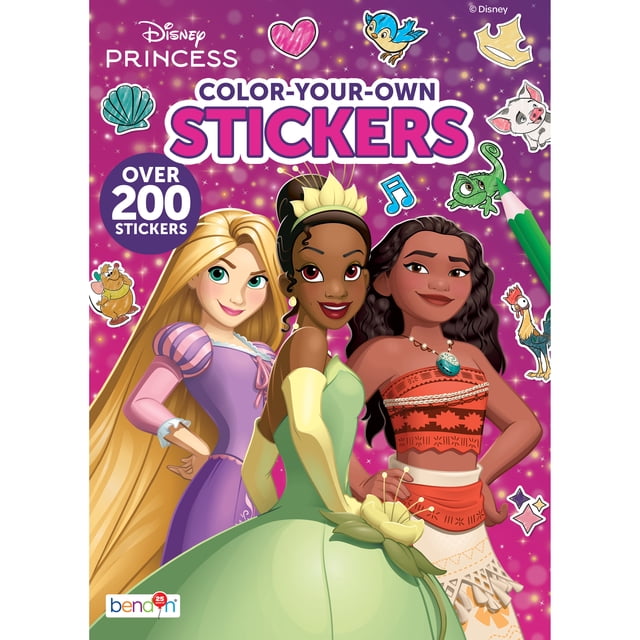 Disney Princess Color Your Own Sticker Book for Kids – 200+ Stickers ...