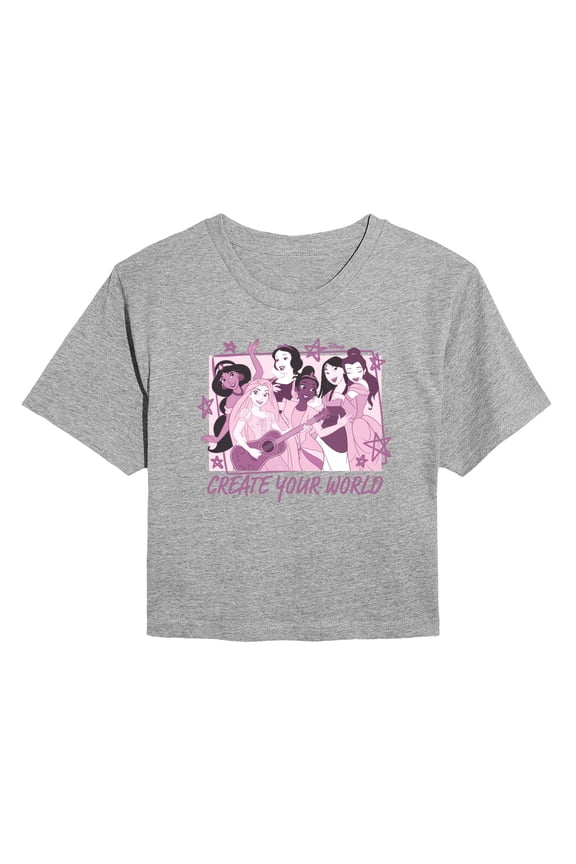 - Create Your World - Juniors Cropped Graphic T-Shirt