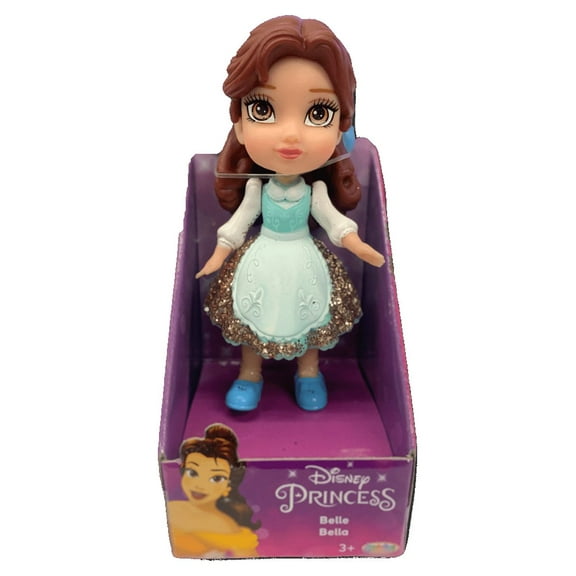 Disney Princess Cute Mini Poseable 3 inch Doll Beauty and the Beast Belle Blue Shoes, for Children Ages 3+