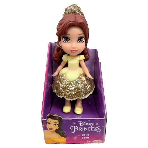 Disney Princess Cute Mini Poseable 3 inch Doll Beauty and the Beast Belle Yellow, for Children Ages 3+