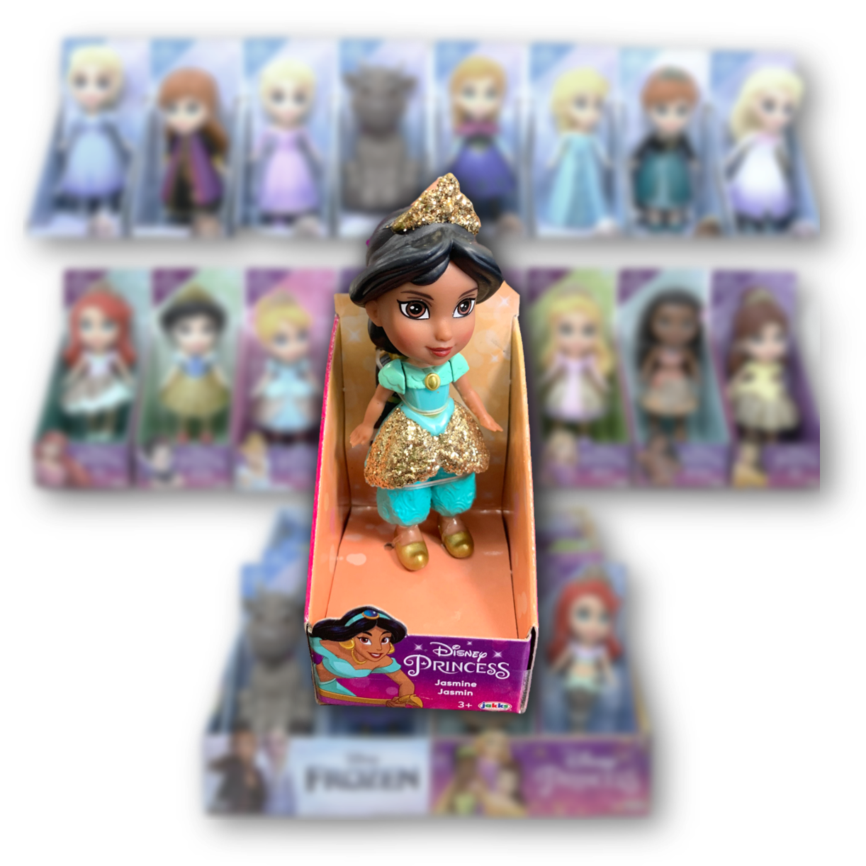 Disney Princess Cute Mini Poseable Miniature 3.5 Toddler Doll Figure SNOW  WHITE Packed in Clear Display Box 