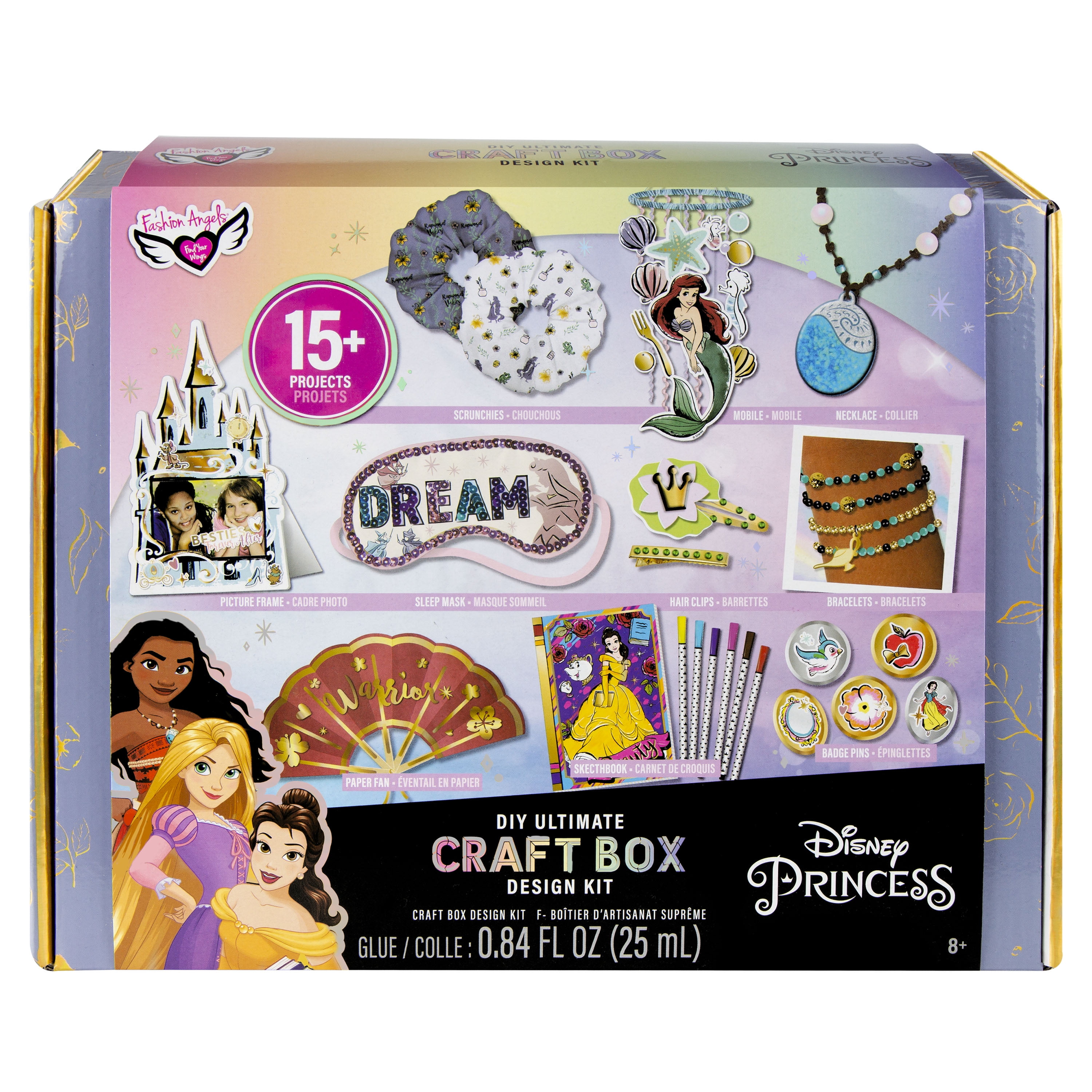 Disney Princess Deluxe Art Kit Ariel Belle Watercolor Markers Paint Pencil  New